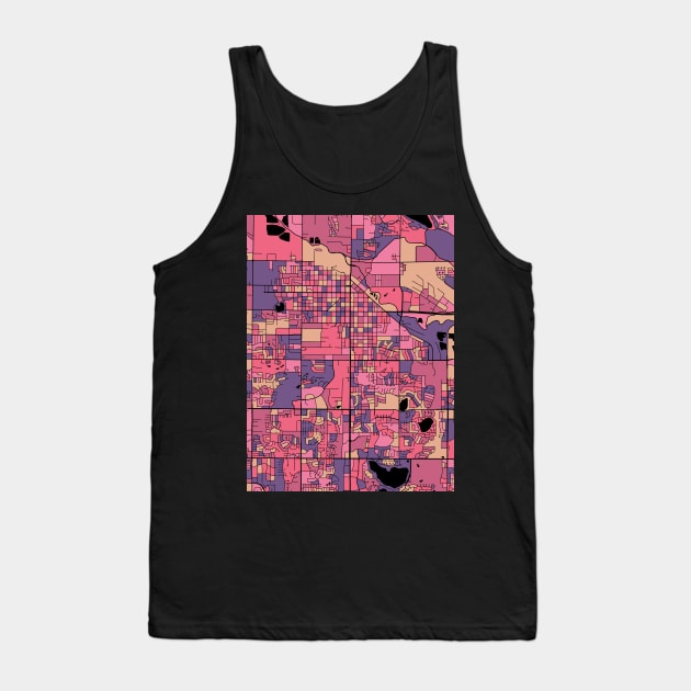 Fort Collins Map Pattern in Purple & Pink Tank Top by PatternMaps